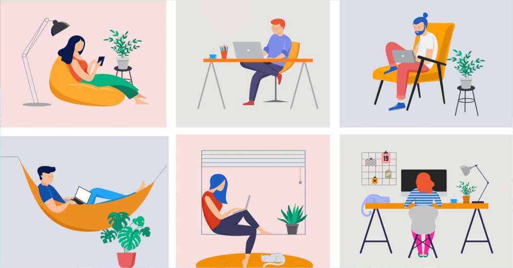 Strategies to motivate your remote team 3 illustration remote workers collage
